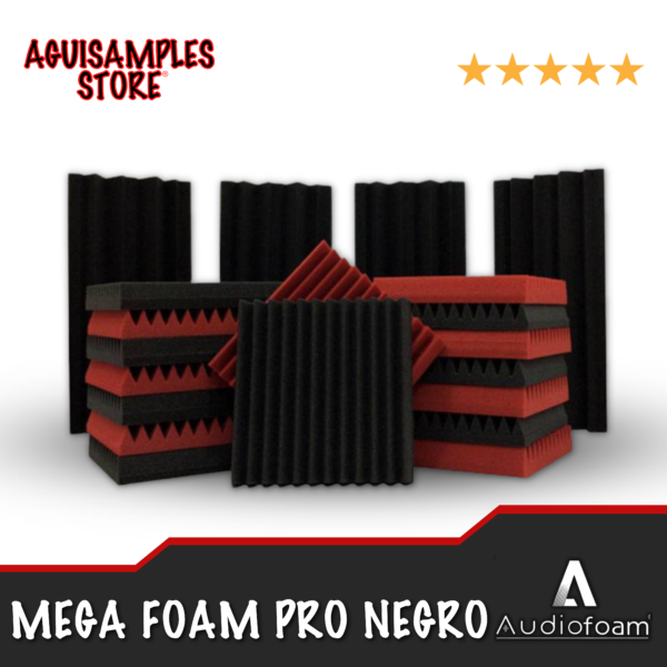 Set de Paneles Acústicos AUDIO FOAM MEGA FOAM PRO Color Negro